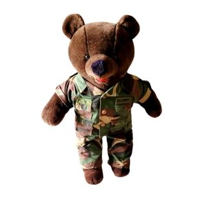 Bear Force of America Miltary Army Camp Bear Camouflage Brown Fur Plush 21" 1989
